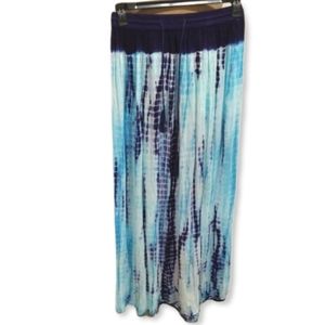 TEASE Tie Dye Maxi Skirt in Blue & White